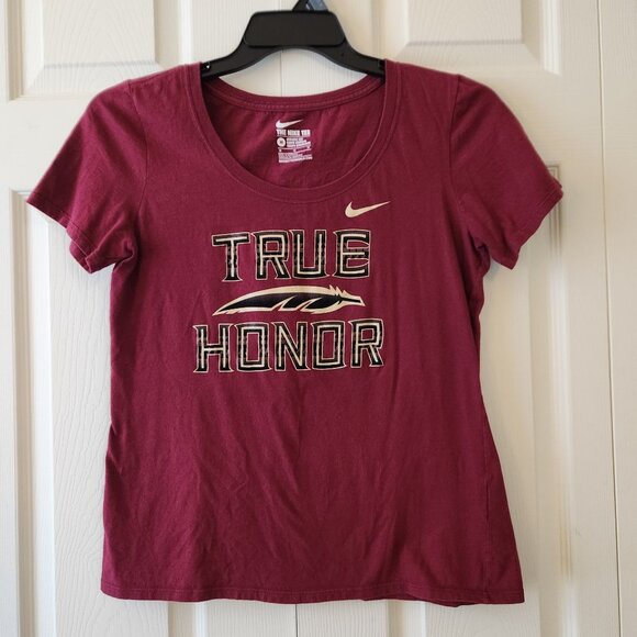 Nike Womens Florida State Seminoles Burgundy "True Honor" Tee Size M 100% Cotton - Picture 1 of 7